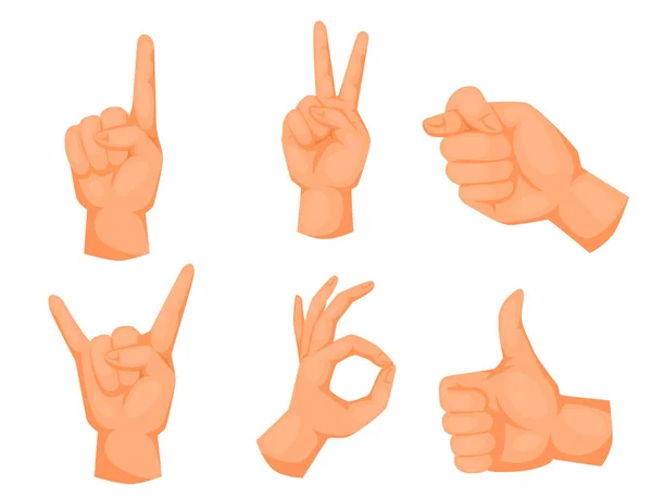 Kar kezében süket gesztusok emberi mutatva emberek intett kommunikációs üzenet vektoros illusztráció. — Stock Vector