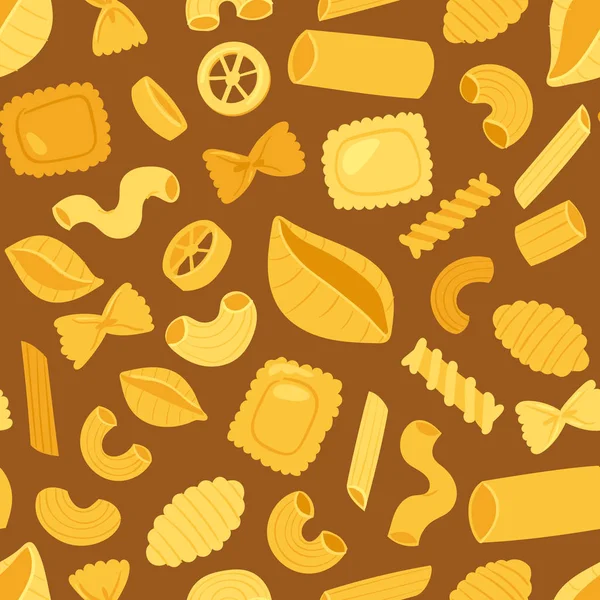 Pasta Vektor Kochen Makkaroni und Spaghetti und Zutaten der italienischen Küche Illustration Set von traditionellen Lebensmitteln in Italien nahtlose Muster Hintergrund — Stockvektor