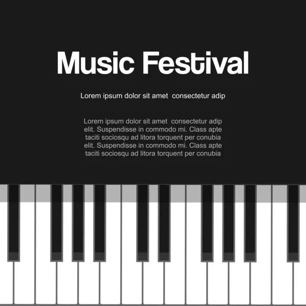 Фестиваль фортепиано, концерт фортепиано, живая классическая или джазовая музыка с векторным постером с клавишами фортепиано . — стоковый вектор