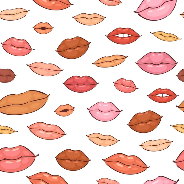 Labios inconsútil patrón caliente amor vector ilustración sexy besos fondo . — Archivo Imágenes Vectoriales