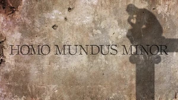 Homo mundus minor. Una frase latina . — Foto de Stock