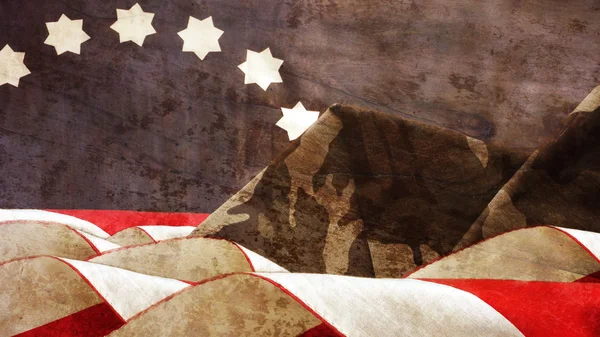 Veterans Day. Vlag en mimetische bergen. — Stockfoto