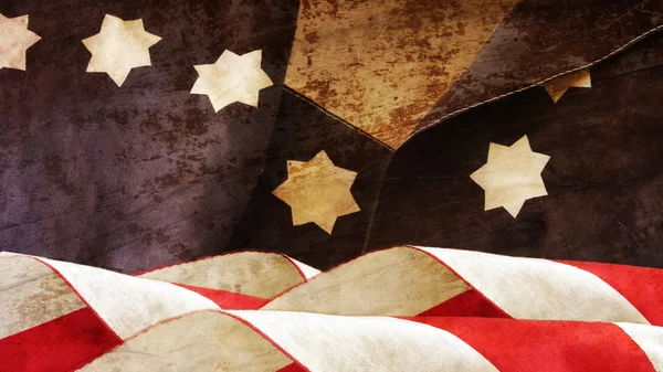 Ahşap üzerine ABD bayrağı. Çizgili