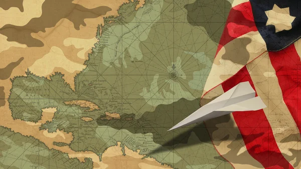 Veterans Day. Papper flygplan Usa flagga mimetiska Cloud — Stockfoto