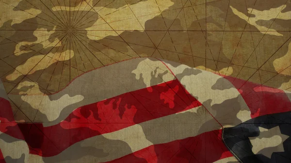 Veterans Day. USA vlag en Camouflage — Stockfoto
