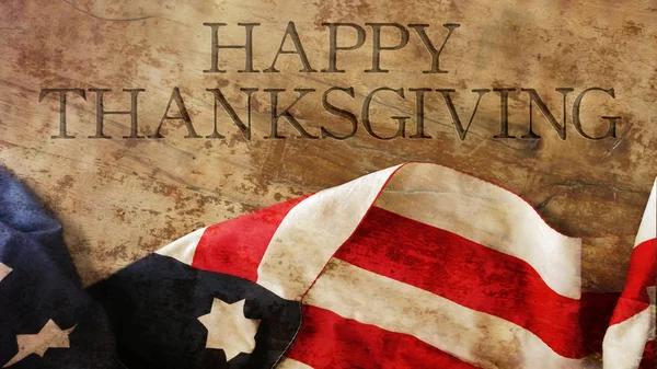Happy Thanksgiving Day. Usa Wood — Stock Photo, Image
