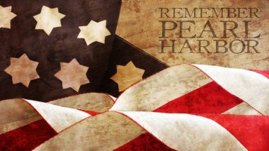Remember Pearl Harbor. Flag Waves clipart