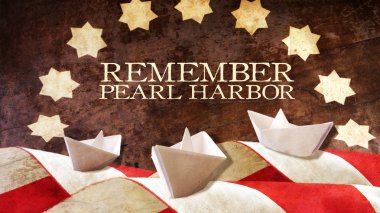 Remember Pearl Harbor. Usa Flag Waves  clipart