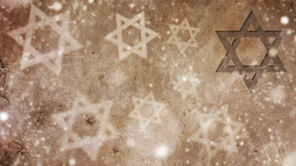 Счастливой Хануки. Снег и звезда Давида — стоковое фото