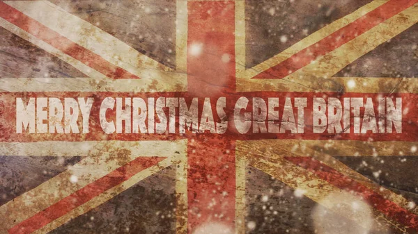 Veselé Vánoce Velké Británie. Vlajka — Stock fotografie