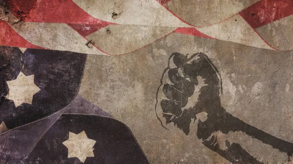 Martin Luther King günü. ABD bayrağı beton