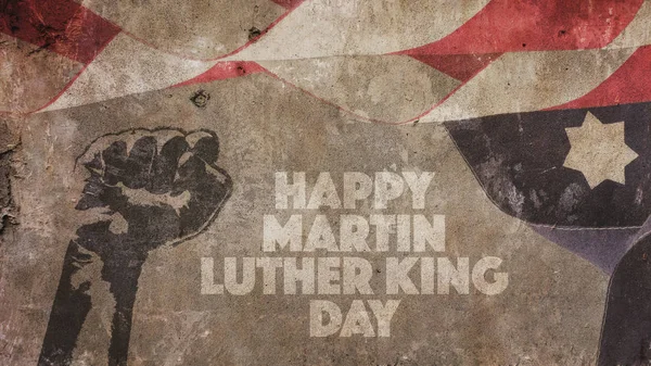 Fröhlicher Martin Luther King Day. US-Fahnenbeton — Stockfoto