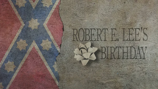 Robert E Lee doğum günü. Bayrak beton duvar 