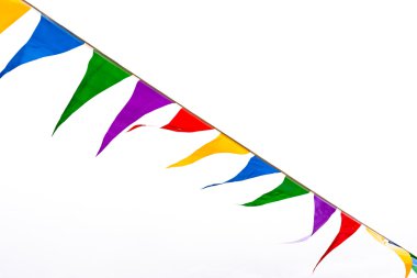 Parti renk izole beyaz arka plan bayrak