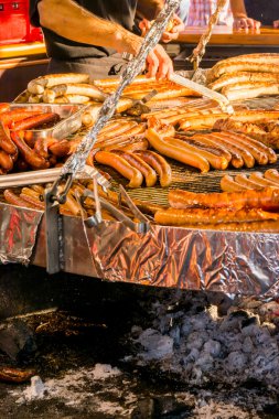 Etler biftek Hamburger sosis ızgara folyo lezzetli buharlı Festiv