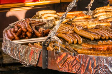 Etler biftek Hamburger sosis ızgara folyo lezzetli buharlı Festiv