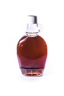 Cam Kavanoz Sürahi Berrak Kahverengi Akçaağaç Şurubu Konteyner Beyaz İzole B