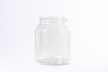 Cam Kavanoz Sürahi Açık Şeffaf Beyaz İzole Arka Plan Taze 