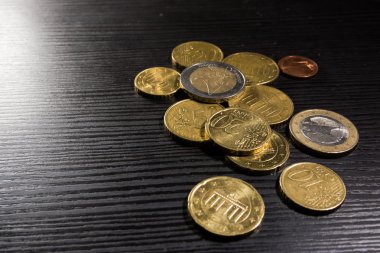Avrupa paraları euro yığını Metal renkler para birimi Resepsiyon siyah
