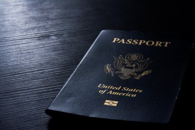 Pasaport kitapçık kapak Amerika Birleşik Devletleri Amerikan siyah kontrast Resepsiyon Flash seyahat