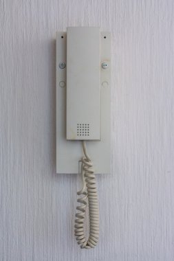 Telefon kanca alıcı daire doku beyaz detay elektronik Spiral kordon