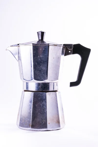 Evropská kovový kávovar špinavé domácí objektu kotlové vody — Stock fotografie