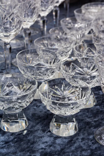 Kryształ kieliszki błyszczący filcu tabela produktu picia Gastron — Zdjęcie stockowe