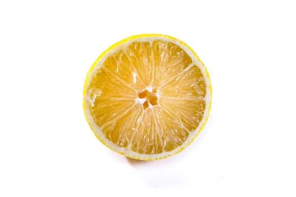 Lemon Cross Section Fruit Cut Slice Piece Texture Fresh Juicy Ye — Stock Photo, Image