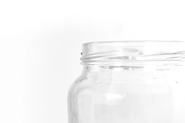 Glazen pot kruik Clear transparant wit geïsoleerde achtergrond vers — Stockfoto