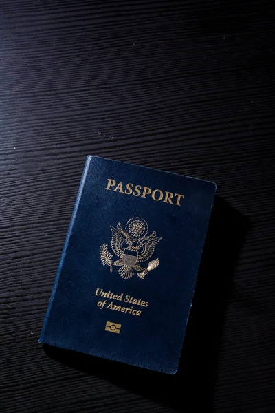 Travel Passport Booklet Cover United States American Black Contrast Desk Flash