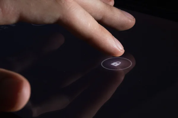 Touche doigt touche touche verrouillage écran tablette interface DIgital Unlock — Photo