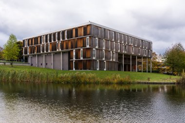 Ahşap günlüğü paneli bina kaba kahverengi tonları yanmış göz dış A