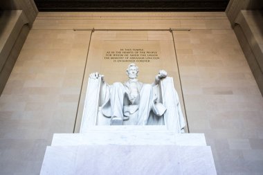 Abraham Lincoln Memorial sandalye oturan ünlü Simgesel Yapı Closeup P
