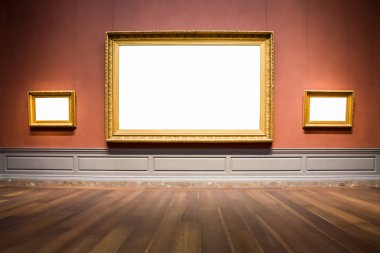 Üç süslü resim çerçeveleri Sanat Galerisi Müzesi sergi boş WHI