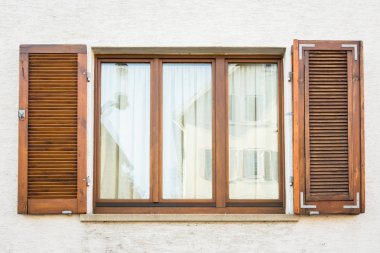 Avrupa Windows ahşap kepenkleri eski ev doku açık havada Exte