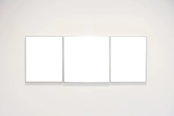 Modern művészeti múzeum keret fal útvonal elszigetelt fehér vektor nyírás — Stock Fotó