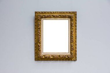 Sanat Müzesi çerçeve mavi duvar süslü Minimal tasarım beyaz izole 