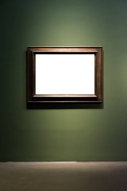 Sanat Müzesi çerçeve koyu yeşil duvar beyaz süslü tasarlamak Cl izole