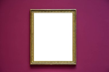 Sanat Müzesi kare kırmızı duvar süslü tasarım beyaz izole kırpma 