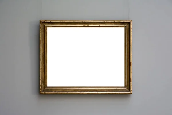 Kunstmuseum Frame blauw muur sierlijke Minimal Design wit geïsoleerd — Stockfoto