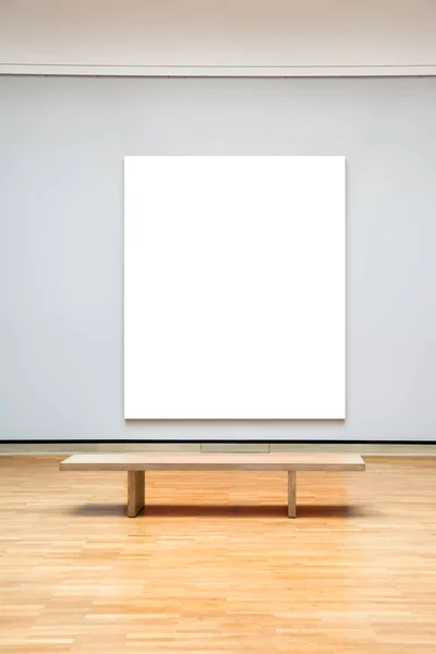 Konstmuseum stomme blå vägg utsmyckade Minimal Design vit isolerade — Stockfoto