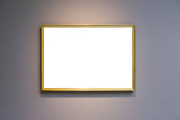 Kunst Museum Rahmen blassblaue Wand verzieren minimales Design weißes Isol — Stockfoto
