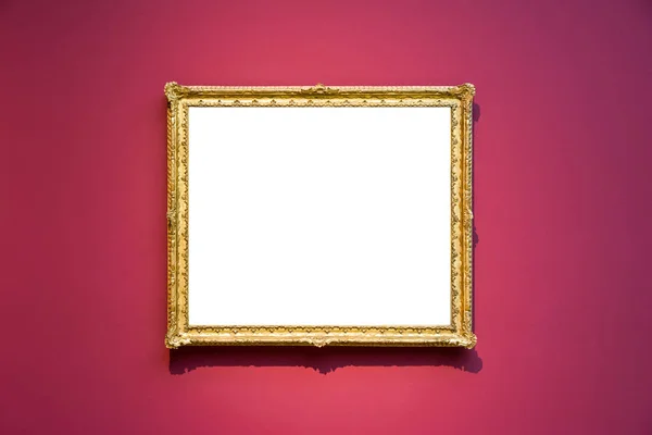 Kunstmuseum Frame rood muur sierlijke Design wit geïsoleerd knippen — Stockfoto