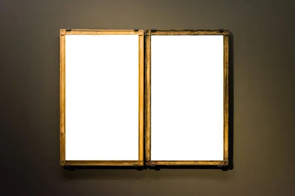 Arte Museo marco pared adornado mínimo diseño blanco aislado Clipp —  Fotos de Stock