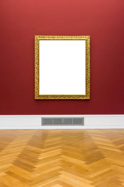 Művészeti Múzeum keret piros falon díszes Minimal Design fehér izolált C — Stock Fotó