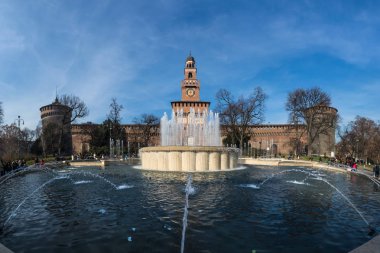 Sforza Kalesi Milan İtalya anıt ortaçağ mimarisi Histori