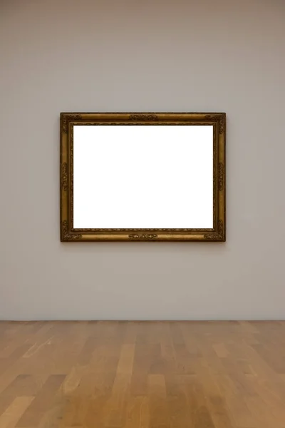 Boş beyaz Sanat Galerisi çerçeve resmi duvar beyaz çağdaş Mo — Stok fotoğraf