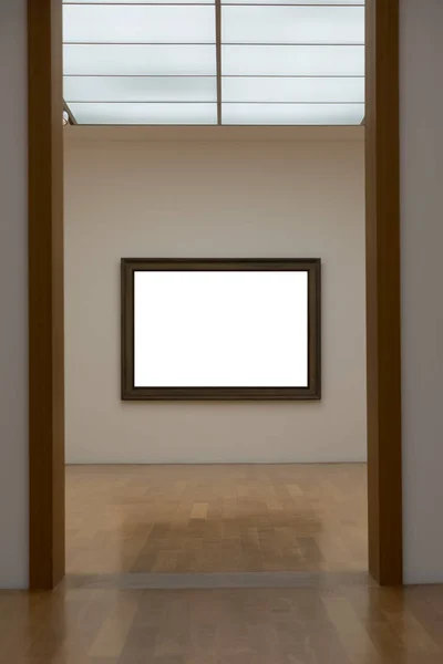 Prázdná bílá umělecká galerie rámeček obrázku zeď bílá moderní Mo — Stock fotografie