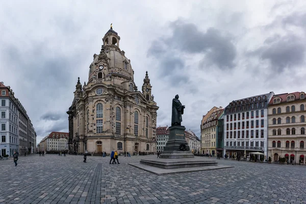 Dresden Frauenkirche Exterior City Landscape Square Marktplatz C — Stock fotografie