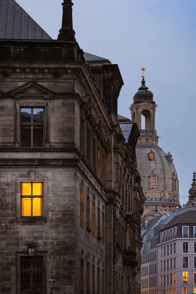 Dresden Frauenkirche Exterior City Landscape Square Marktplatz C — Stockfoto